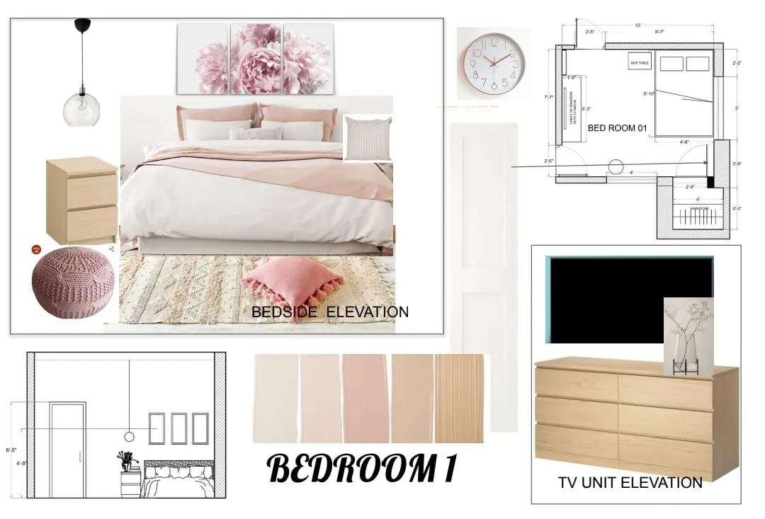 Tealtell mood board 1: materials, finishes and colour palette