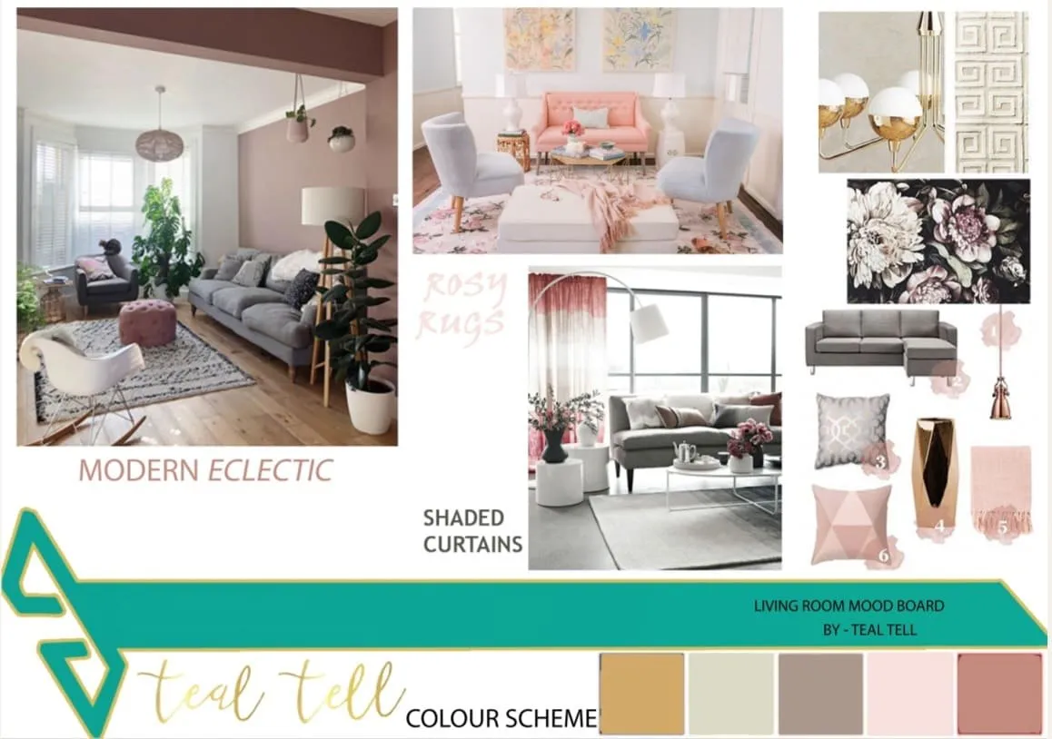 Tealtell mood board 20: materials, finishes and colour palette